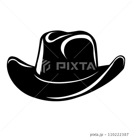 Cowboy hat black vector icon on white background Cowboy hat black vector icon on white background 110222387