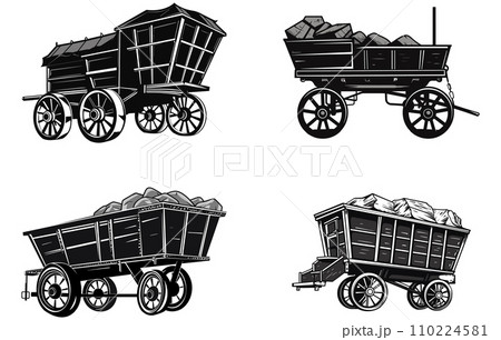 Mining Cart Silhouette, Mining Cart vector silhouette 110224581