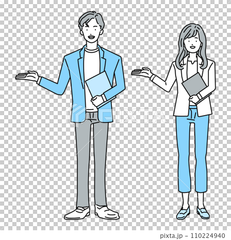Business people male and female giving guidance 110224940
