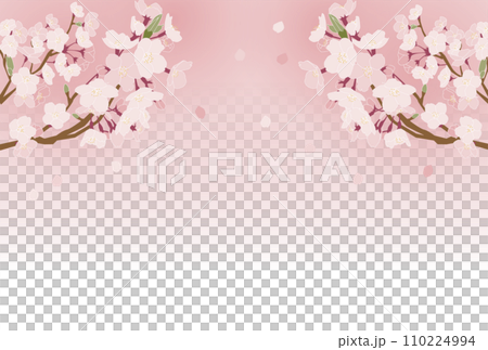 桜吹雪の背景素材 110224994