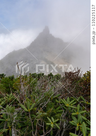 9月下旬の地蔵岳山頂部 ガスに覆われたオベリスク 9月下旬の地蔵岳山頂部 ガスに覆われたオベリスク 110225117