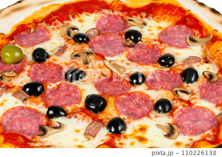 Pizza. Homemade pizza. Delicious pizza. Freshly made Italian margherita pizza with buffalo mozzarella and basil. Pizza with cheese, tomato sauce. Wood oven. World Pizza Day. February 9. 2024. Pizza. Homemade pizza. Delicious pizza. Freshly made Italian margherita pizza with buffalo mozzarella and basil. Pizza with cheese, tomato sauce. Wood oven. World Pizza Day. February 9. 2024. 110226138
