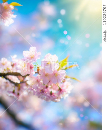 満開の桜 華麗に舞い散る桜の花びらのイラスト素材 [110226707] - PIXTA