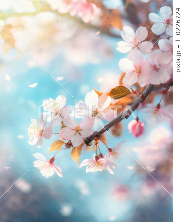 満開の桜  華麗に舞い散る桜の花びら 110226724
