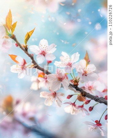 満開の桜  華麗に舞い散る桜の花びら 110226726