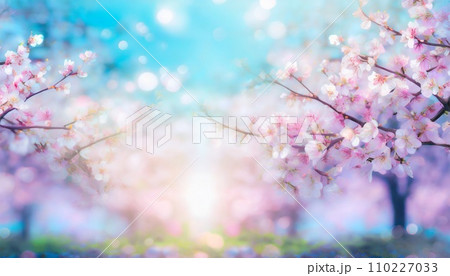満開の桜  華麗に舞い散る桜の花びら 110227033