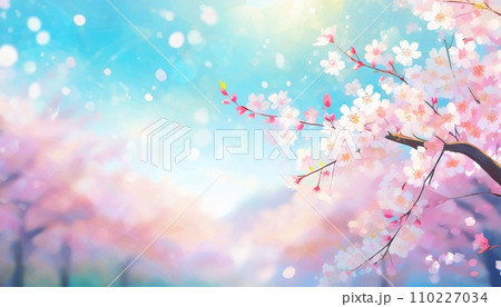 満開の桜  華麗に舞い散る桜の花びら 満開の桜  華麗に舞い散る桜の花びら 110227034