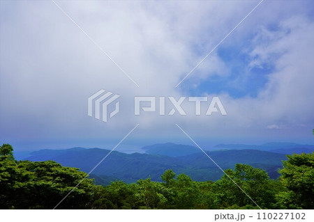 五葉山の石楠花付近から見る三陸海岸 110227102