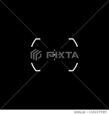 Cyberpunk style target, HUD futuristic cyber aim 110227599