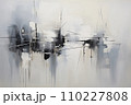 Abstract acrylic painting in grey tone for background. Generative AI image. 110227808