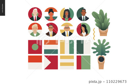 Technology 2 - Political meeting - flat vector concept digital illustration political meeting metaphor. Creative landing web page design template 110229673
