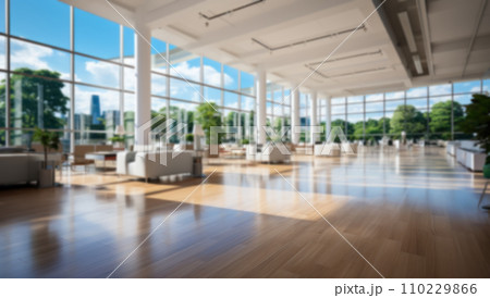 Blurred Photo of an empty open space office. 110229866