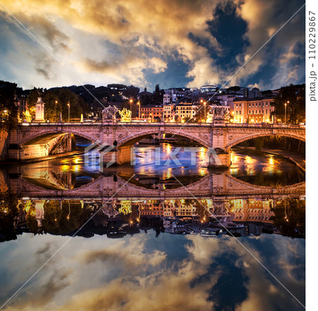 beautiful bridge in Rome beautiful bridge in Rome 110229867
