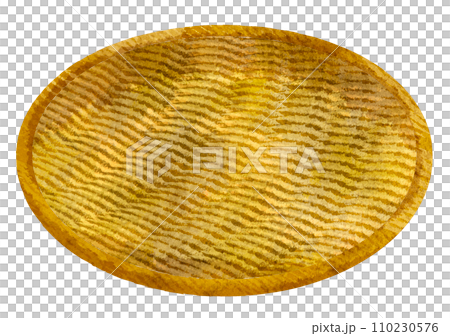 水彩風の竹ざるのイラスト 110230576