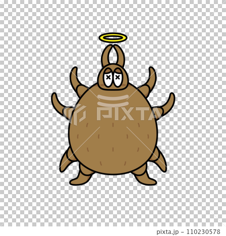 ポップな弱ったダニのイラスト ポップな弱ったダニのイラスト 110230578