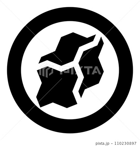 Coal charcoal icon in circle round black color vector illustration image solid outline style 110230897