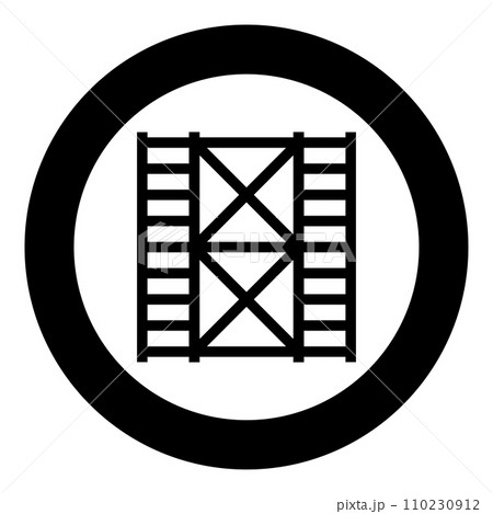 Scaffolding prefabricated construction frame floors two 2 icon in circle round black color vector illustration image solid outline style Scaffolding prefabricated construction frame floors two 2 icon in circle round black color vector illustration image solid outline style 110230912