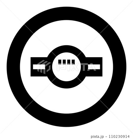 Water meter measuring sanitary equipment icon in circle round black color vector illustration image solid outline style 110230914