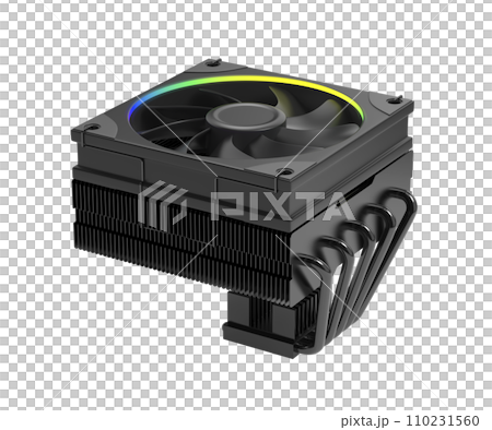 Black low profile computer processor cooler Black low profile computer processor cooler 110231560