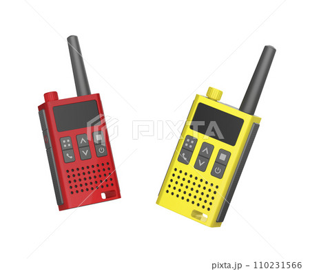 Yellow and red walkie talkies 110231566