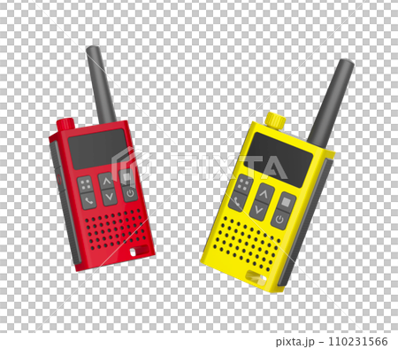 Yellow and red walkie talkies 110231566