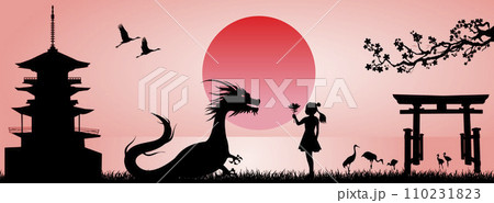 A small child and a dragon A small child and a dragon 110231823
