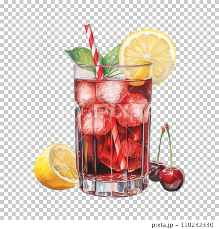 Drink with a straw and lemon. AI generated image Drink with a straw and lemon. AI generated image 110232330