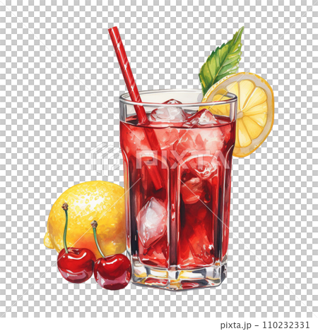 Drink with a straw and lemon. AI generated image Drink with a straw and lemon. AI generated image 110232331