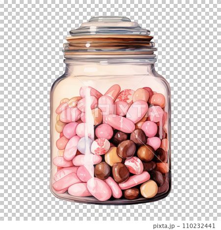 Jar filled with candies. AI generated image Jar filled with candies. AI generated image 110232441