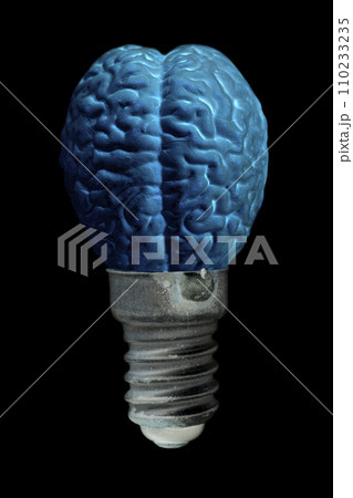Human brain in form of light bulb 110233235