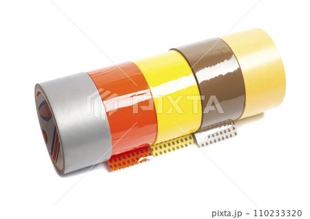 colorful rolls of duct tape isolated. colorful rolls of duct tape isolated. 110233320