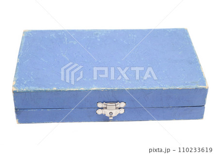 Antique cutlery box isolated on white background Antique cutlery box isolated on white background 110233619