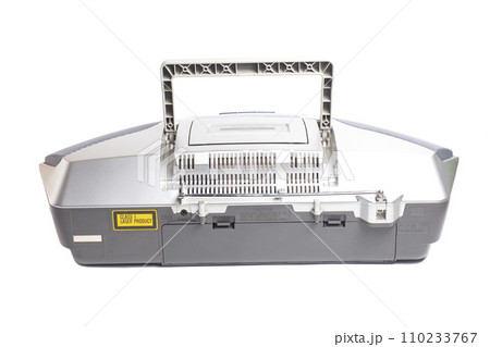Portable Stereo CD Radio Cassette Recorder; isolated on white. 110233767