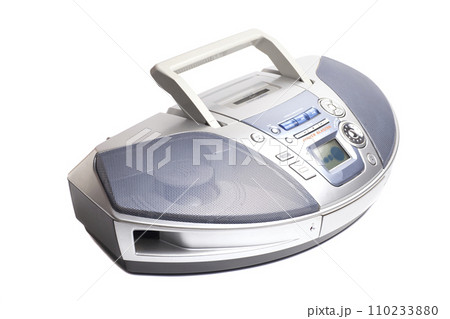 Portable Stereo CD Radio Cassette Recorder; isolated on white. 110233880