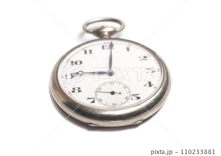 Vintage pocket watch isolated on white background 110233881