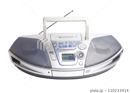 Portable Stereo CD Radio Cassette Recorder; isolated on white. 110233914
