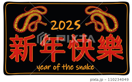 2025. Chinese year of snake. Bright isolated illustration 110234049