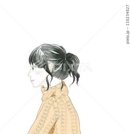 横顔の女性 110234827