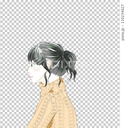 横顔の女性 110234827