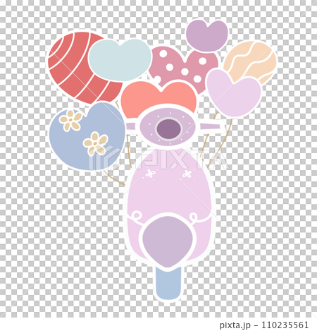 Vespa with heart balloon 110235561