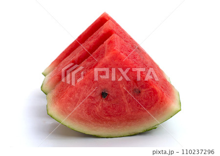Watermelon slices on white background. Watermelon slices on white background. 110237296