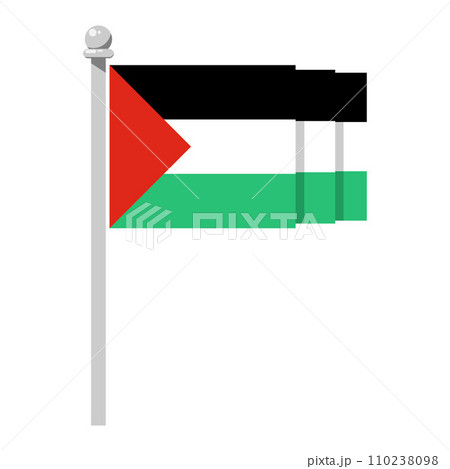 Waving Palestine flag in flat style isolated on white background, vector illustration Waving Palestine flag in flat style isolated on white background, vector illustration 110238098