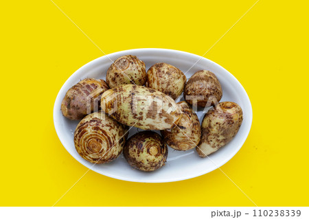 Satoimo, taro roots or japanese sweet taro 110238339