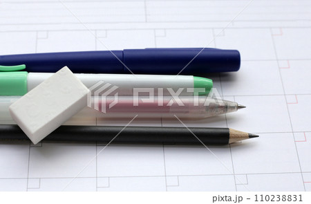 Notebook on pink background. Work planning Notebook on pink background. Work planning 110238831
