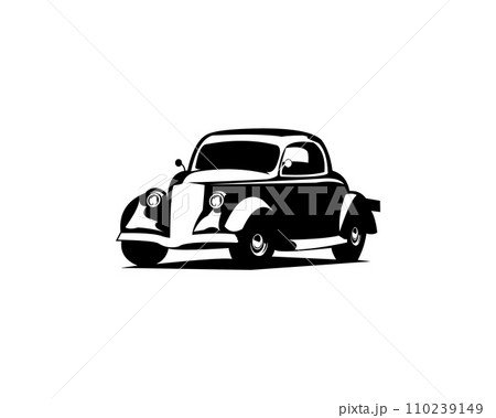 Ford Caupe car industry logo silhouette isolated white background shown from the side. Best for car industry, badge, emblem, icon, sticker design. available ep 10. Ford Caupe car industry logo silhouette isolated white background shown from the side. Best for car industry, badge, emblem, icon, sticker design. available ep 10. 110239149