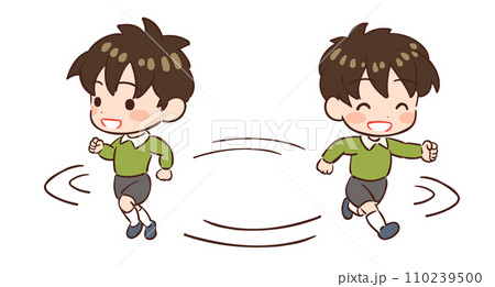 元気に走る子どものイラスト 110239500
