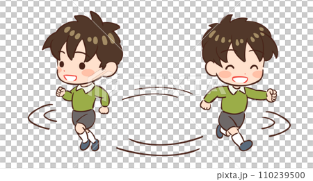 元気に走る子どものイラスト 110239500
