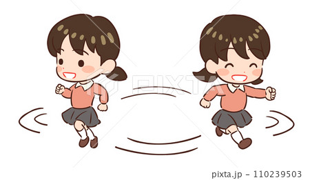 元気に走る子どものイラスト 110239503