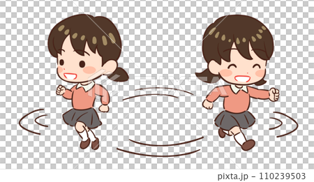 元気に走る子どものイラスト 110239503