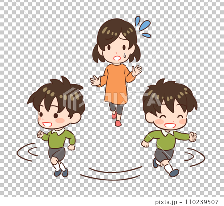 じっとしていない子どもと困る母親、発達障害。 110239507